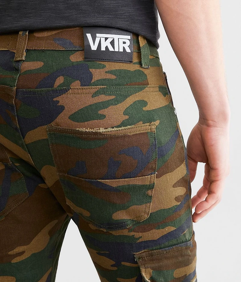 VKTR Stacked Camo Cargo Stretch Jean