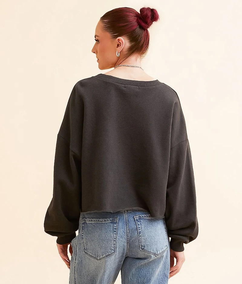 Notch Neck Cropped Pullover