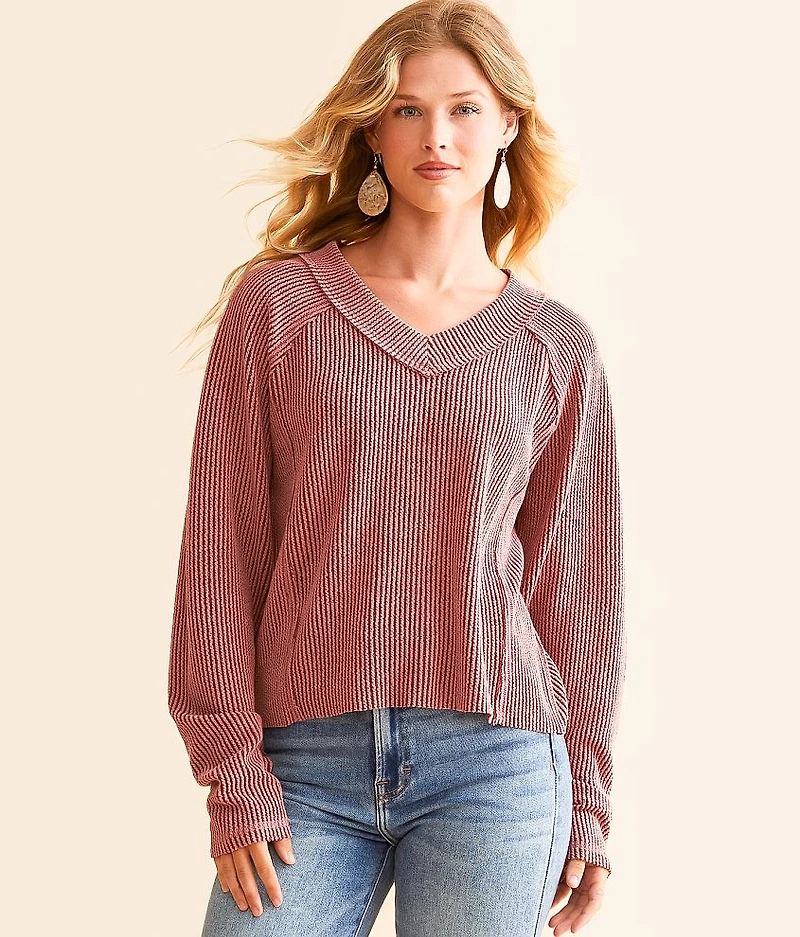 Textured Raw Edge Top