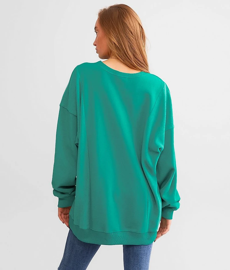 Pieced Reverse Fleece Pullover - One