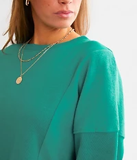 Pieced Reverse Fleece Pullover - One
