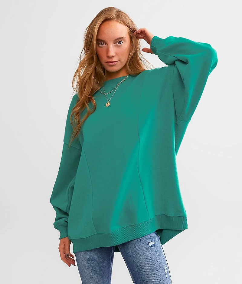 Pieced Reverse Fleece Pullover - One