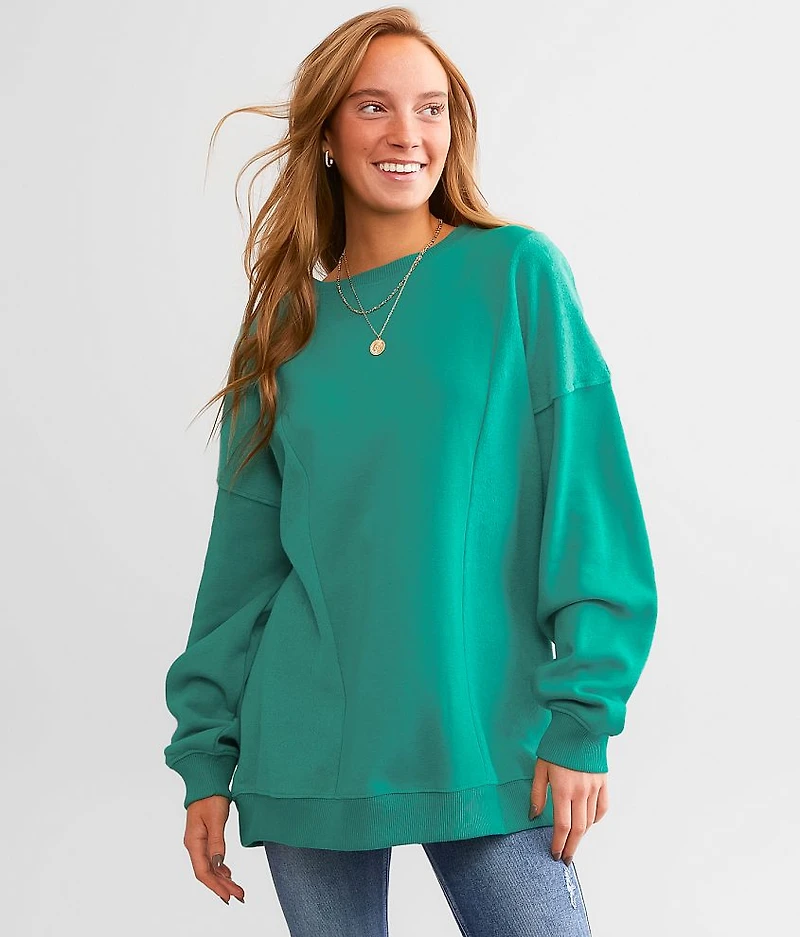 Pieced Reverse Fleece Pullover - One