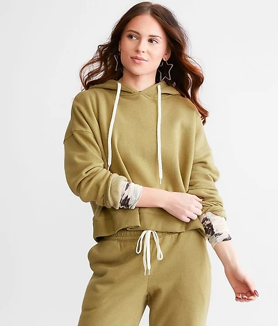 Cropped Boxy Hooded Sweatshirt