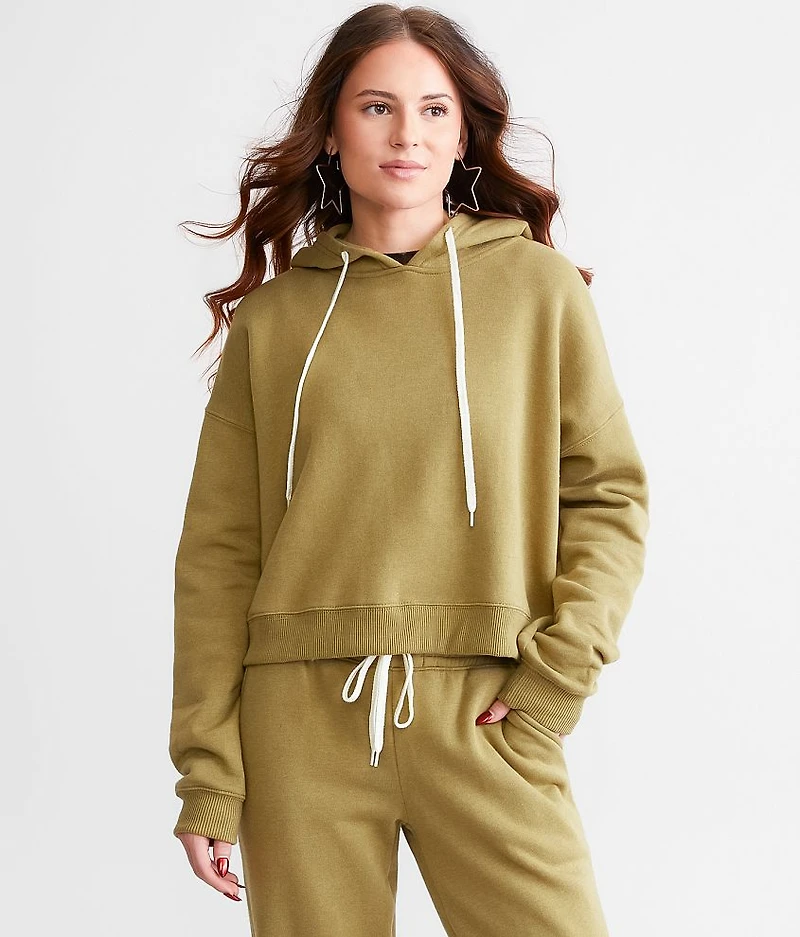 Cropped Boxy Hooded Sweatshirt