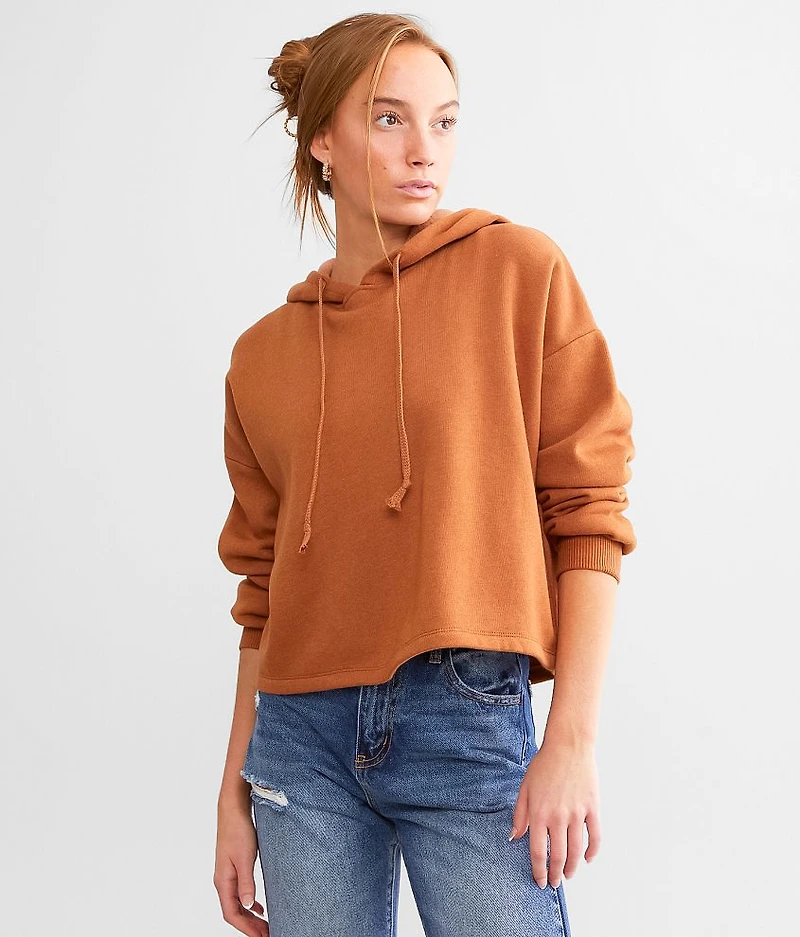 Cropped Boxy Hooded Sweatshirt
