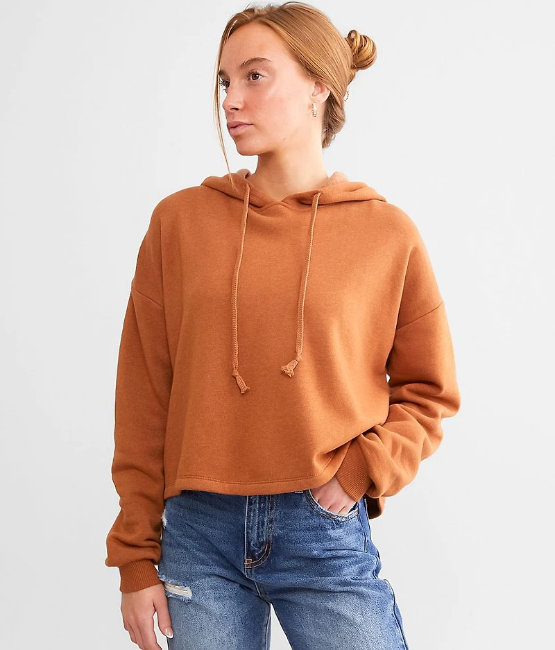 Cropped Boxy Hooded Sweatshirt