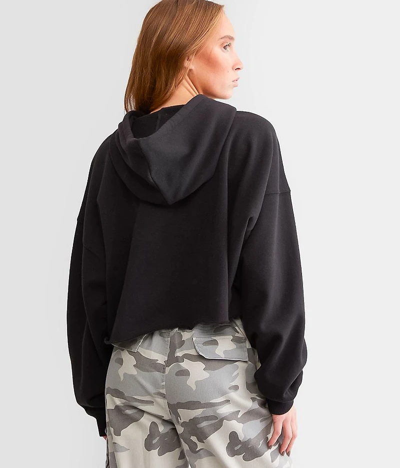 Cropped Boxy Hooded Sweatshirt - One