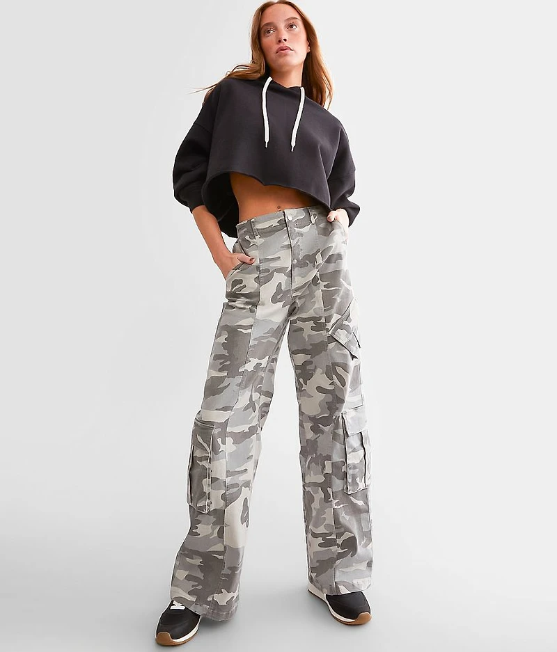Cropped Boxy Hooded Sweatshirt - One