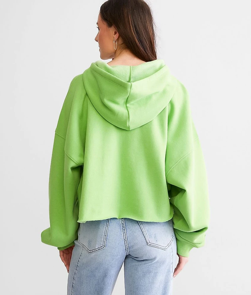 Cropped Boxy Hooded Sweatshirt - One