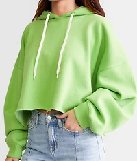 Cropped Boxy Hooded Sweatshirt - One