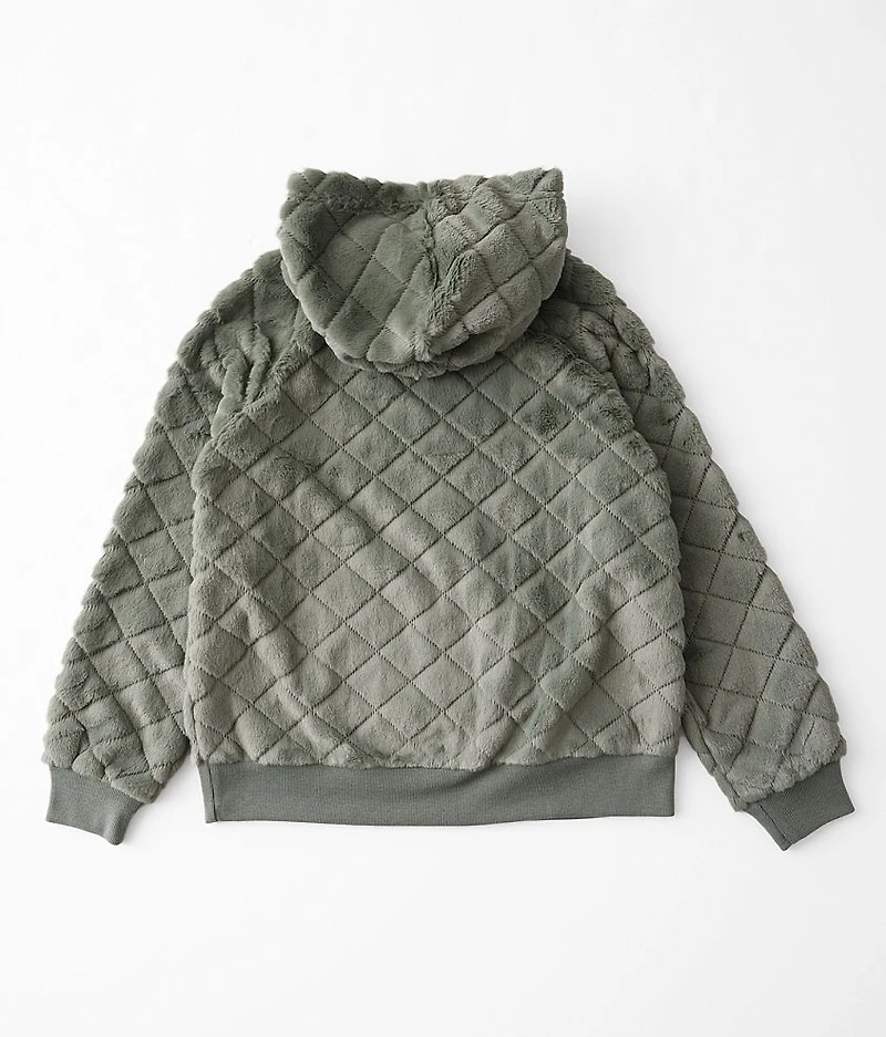 Girls - Fuzzy Quilted Hoodie