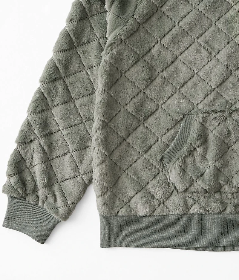 Girls - Fuzzy Quilted Hoodie