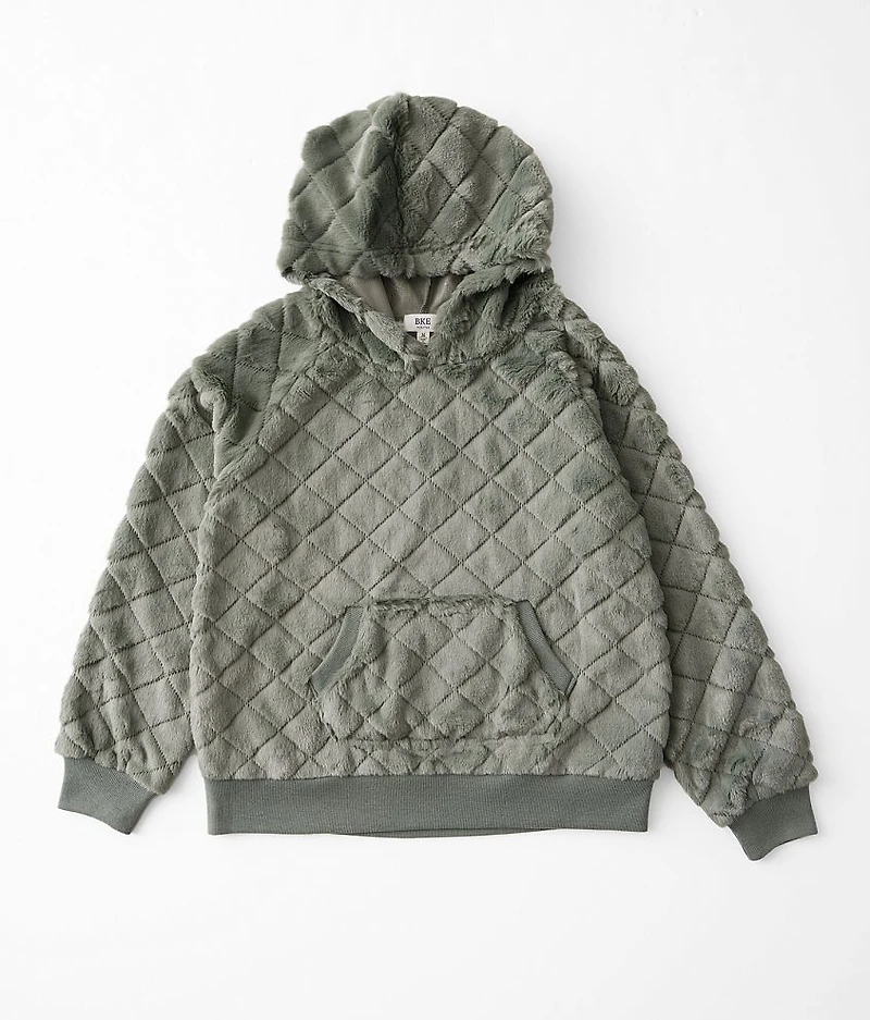Girls - Fuzzy Quilted Hoodie