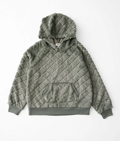 Girls - Fuzzy Quilted Hoodie