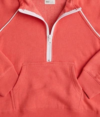 Girls - Quarter Zip Hooded Sweatshirt