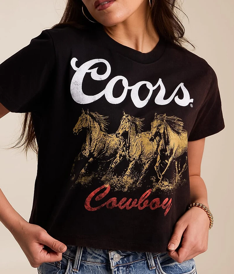 Coors Horses Cowboy Cropped T-Shirt