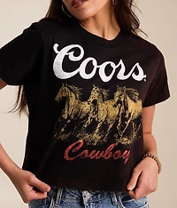 Coors Horses Cowboy Cropped T-Shirt