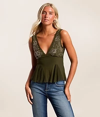 Sequin Mesh Tank Top