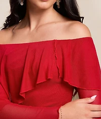 Off The Shoulder Mesh Top
