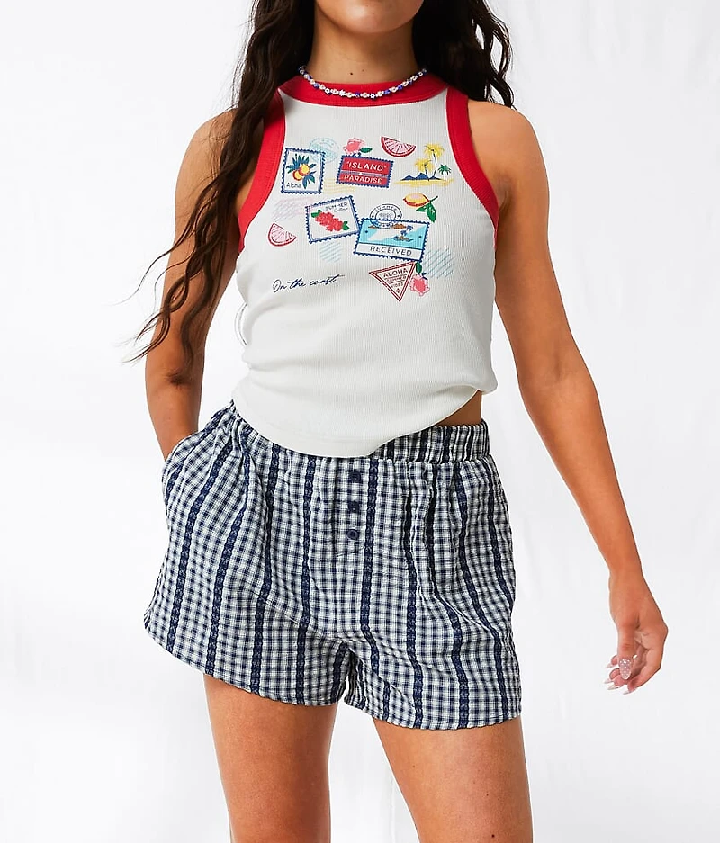 Gingham Lace Boxer Short