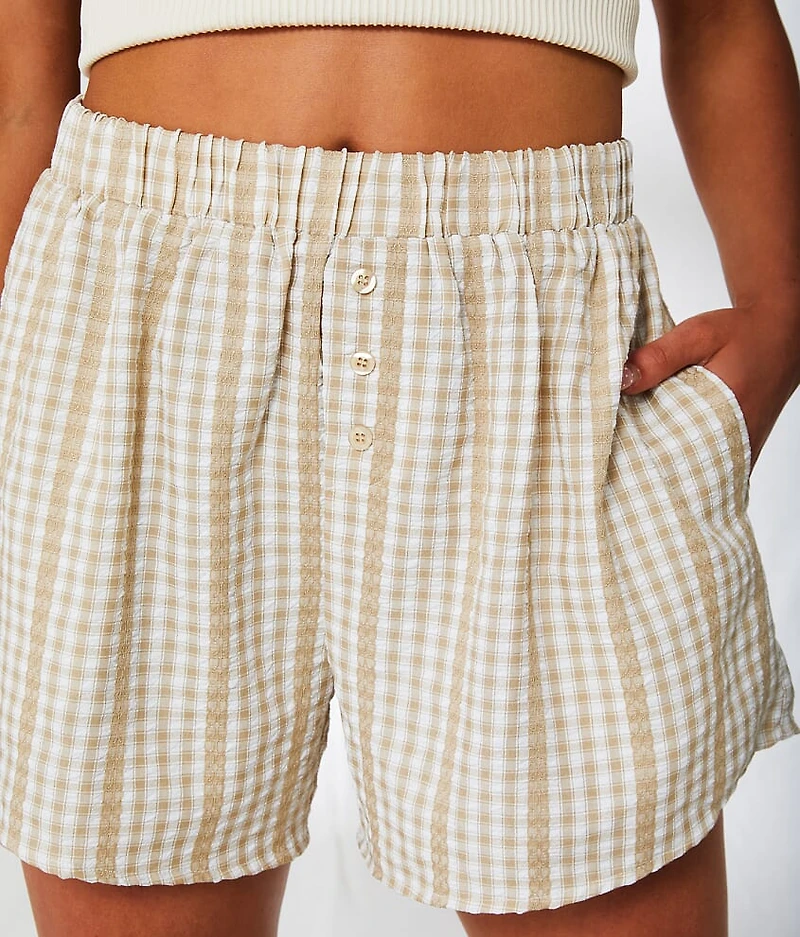 Gingham Lace Boxer Short