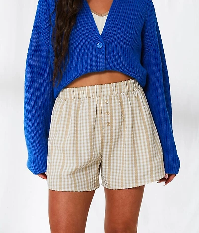 Gingham Lace Boxer Short