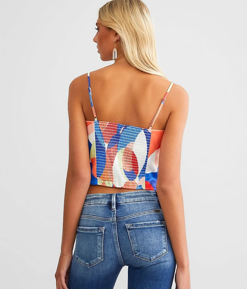 Satin Cropped Tank Top