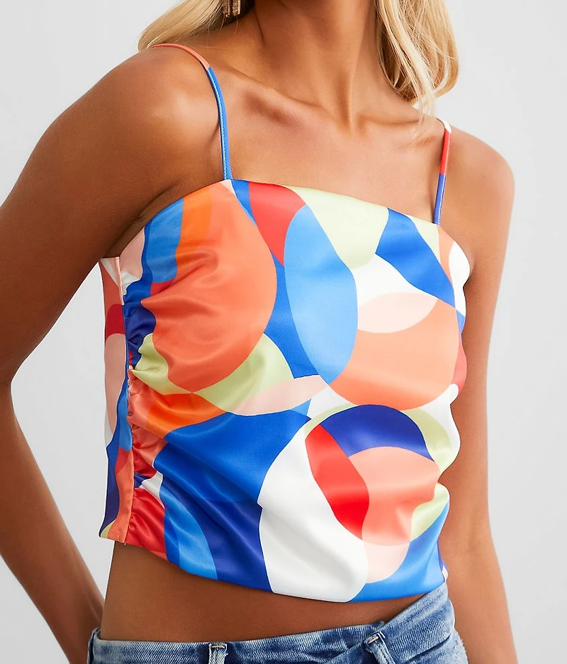 Satin Cropped Tank Top