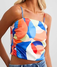 Satin Cropped Tank Top