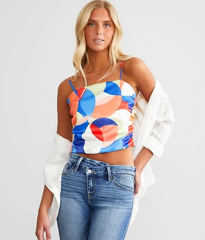 Satin Cropped Tank Top