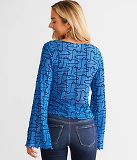 Flocked Mesh Top