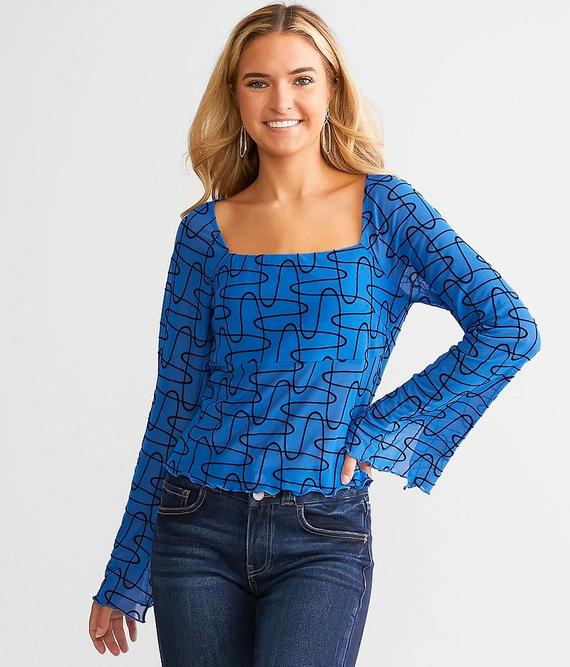 Flocked Mesh Top