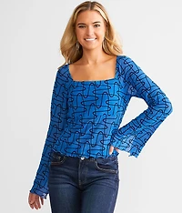 Flocked Mesh Top