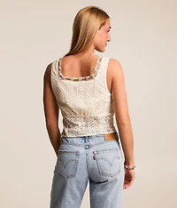 Floral Lace Corset Tank Top
