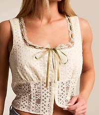 Floral Lace Corset Tank Top