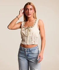 Floral Lace Corset Tank Top