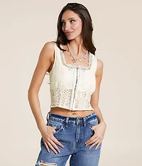 Floral Lace Corset Tank Top