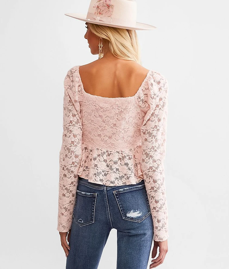 Floral Lace Cropped Top