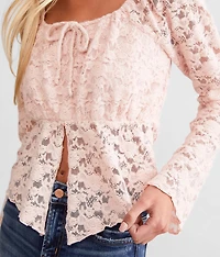Floral Lace Cropped Top