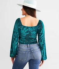 Floral Velvet Corset Top