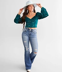 Floral Velvet Corset Top