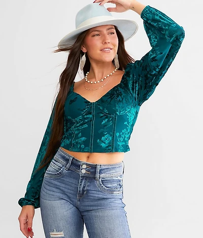 Floral Velvet Corset Top