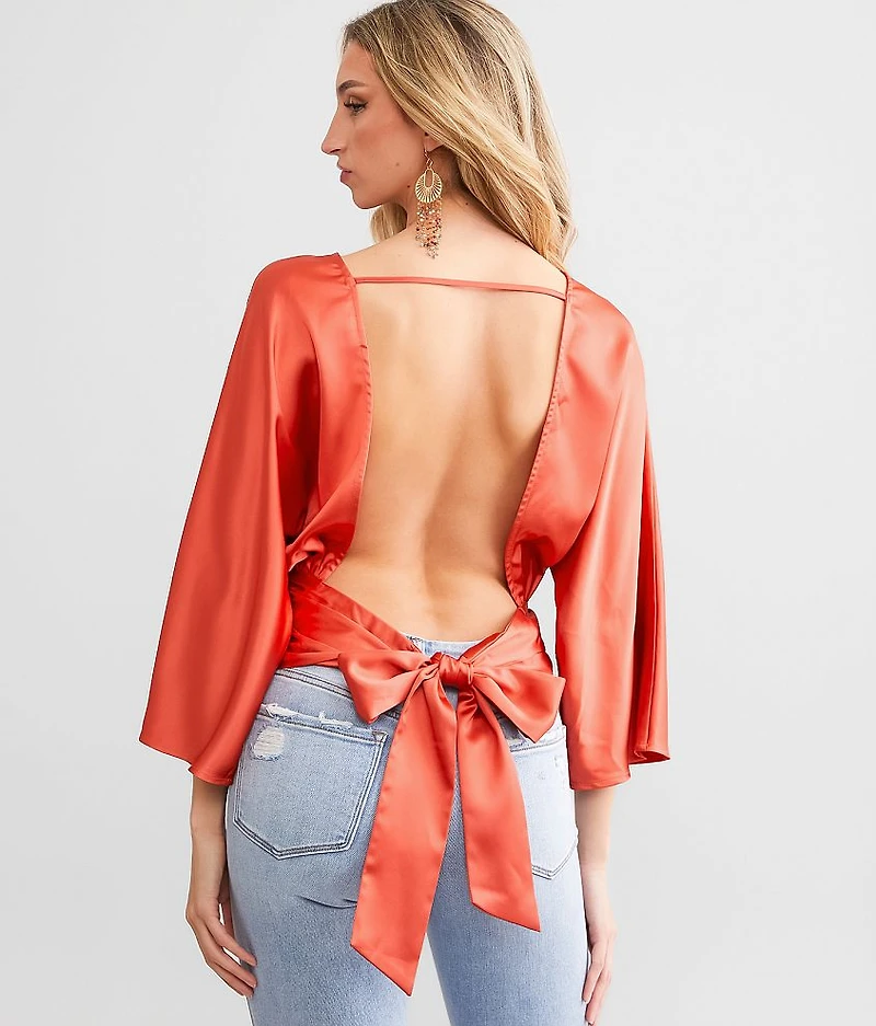 Satin Back Tie Top