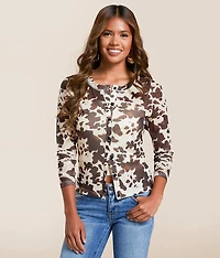 Cow Print Mesh Shirt