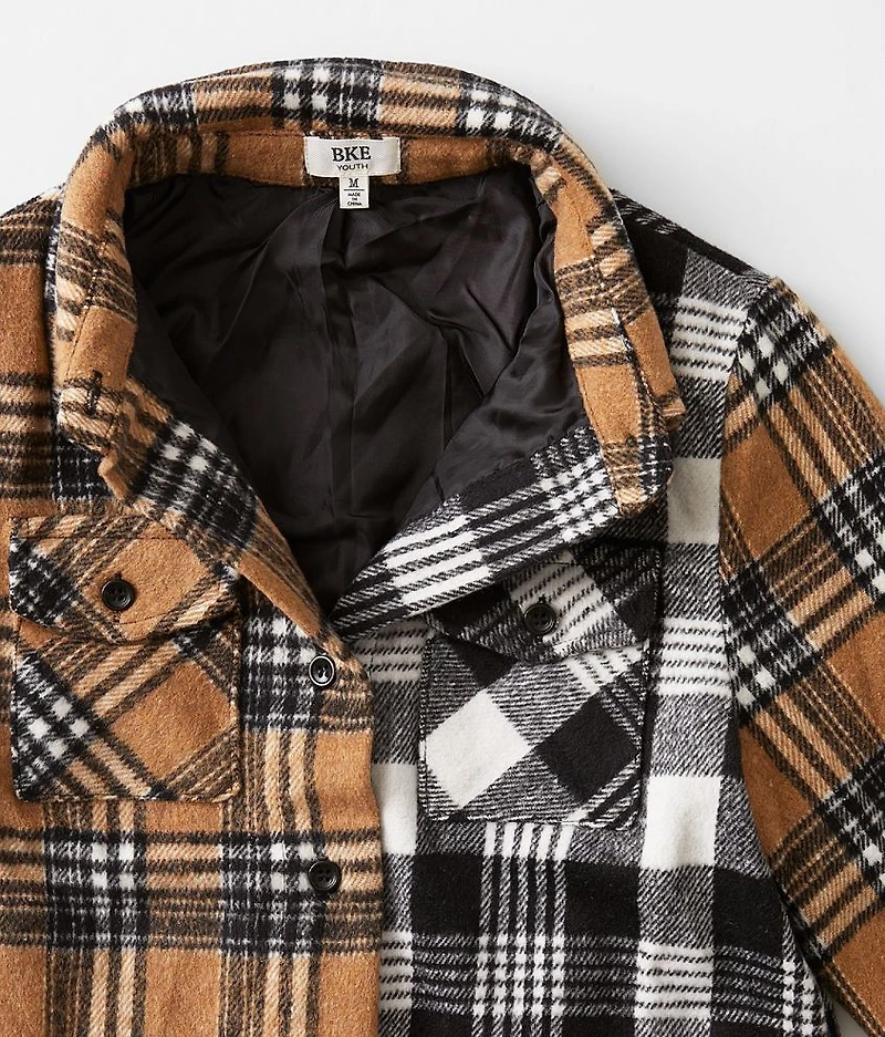 Girls - Mixed Plaid Shacket