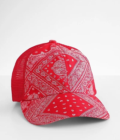 Bandana Print Ponytail Baseball Hat