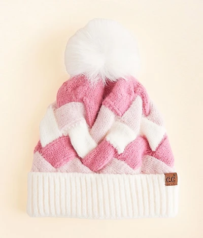 Woven Pom Beanie