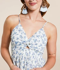 Ditsy Floral Tiered Midi Dress