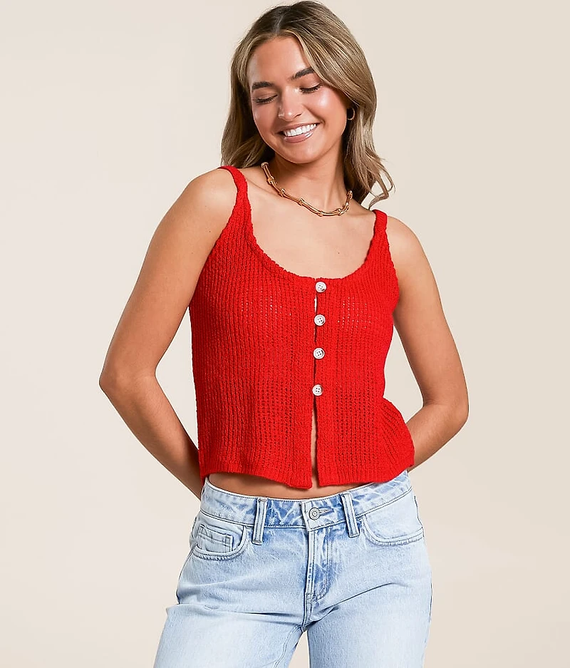 Cropped Sweater Tank Top